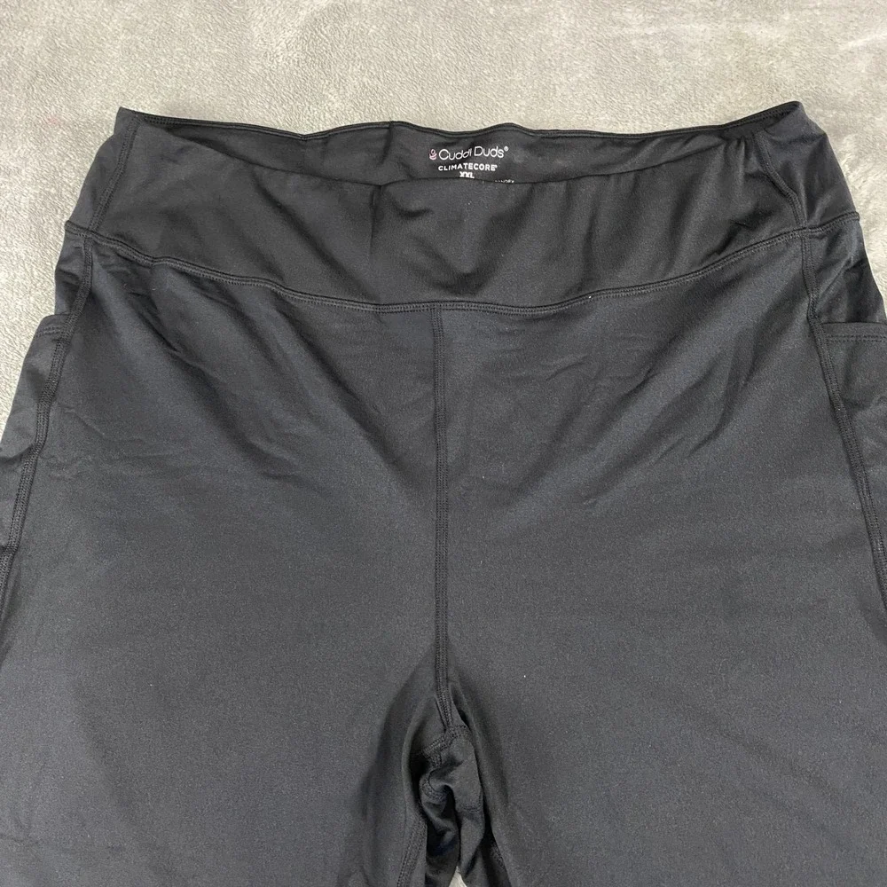 Cuddl Duds Leggings Womens XL Black ClimateCore Active Side Pockets Stretch‎ Gym